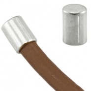 DQ metaal eindkapje tube vorm voor 3mm draad Antiek zilver